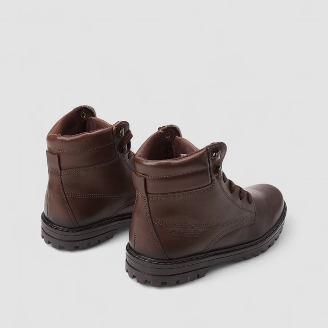 Bota Coturno Masculino Pegada Original Couro Marrom