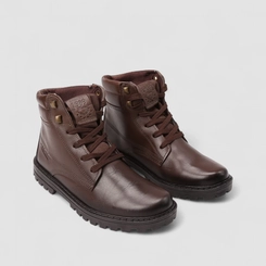 Bota Coturno Masculino Pegada Original Couro Marrom