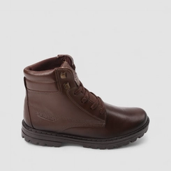 Bota Coturno Masculino Pegada Original Couro Marrom