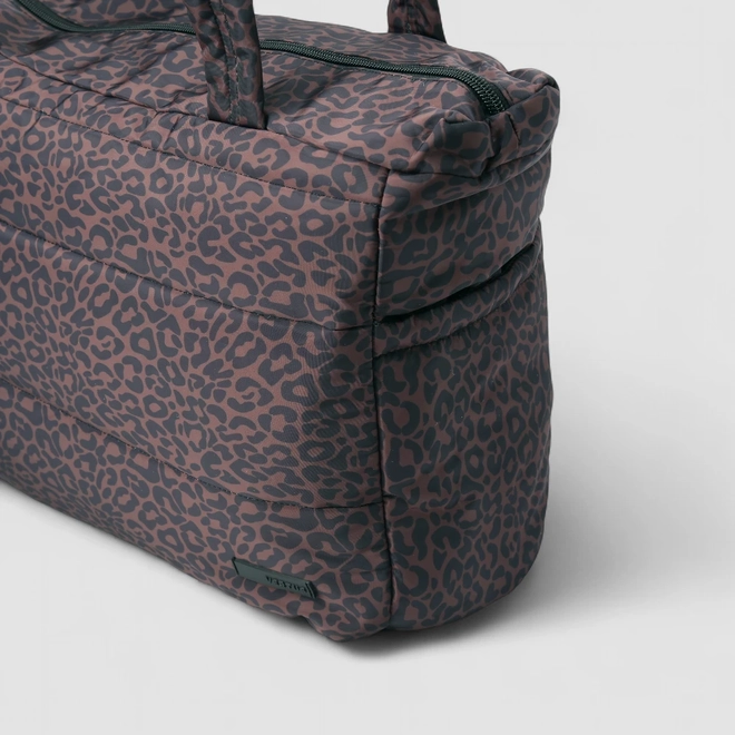 Bolsa Shopping Bag Vertus Grande Gym Bag Puffer Animal Print Onça Multicolor
