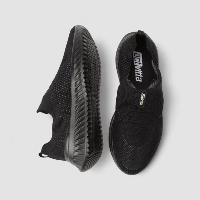Slip On Esportivo Masculino Actvitta Calce Fácil Knit Preto