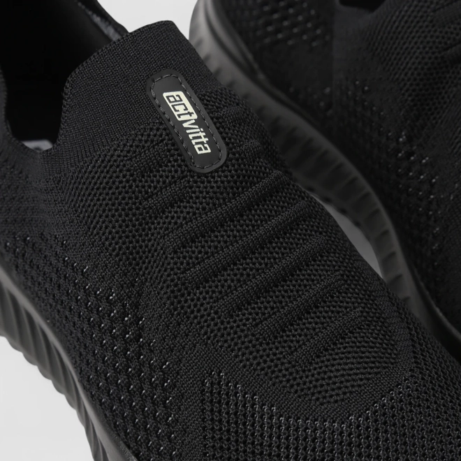 Slip On Esportivo Masculino Actvitta Calce Fácil Knit Preto
