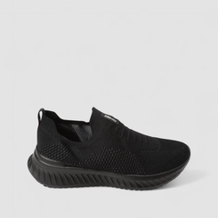 Slip On Esportivo Masculino Actvitta Calce Fácil Knit Preto