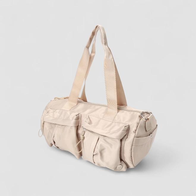 Bolsa Esportiva Vertus Grande Gym Bag Bolsos Frontais Bege