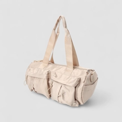 Bolsa Esportiva Vertus Grande Gym Bag Bolsos Frontais Bege