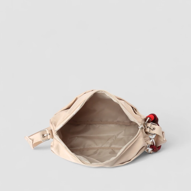 Bolsa Transversal Vertus Pequena Detalhe Corda & Ilhós Bege