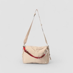Bolsa Transversal Vertus Pequena Detalhe Corda & Ilhós Bege