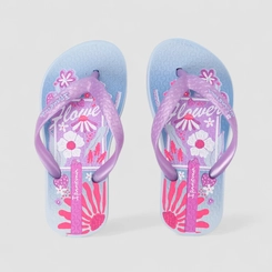 Chinelo Infantil Ipanema Flores Azul & Roxo