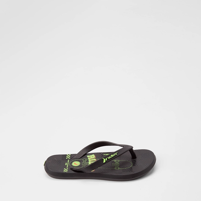 Chinelo Infantil Rider R1 Style Skate Preto & Verde