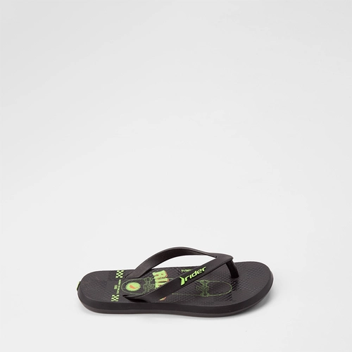 Chinelo Infantil Rider R1 Style Skate Preto & Verde