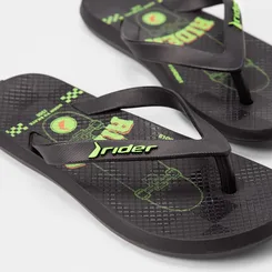 Chinelo Infantil Rider R1 Style Skate Preto & Verde