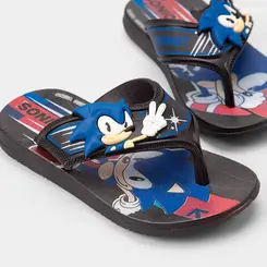 Chinelo Bebê Grendene Sonic Preto