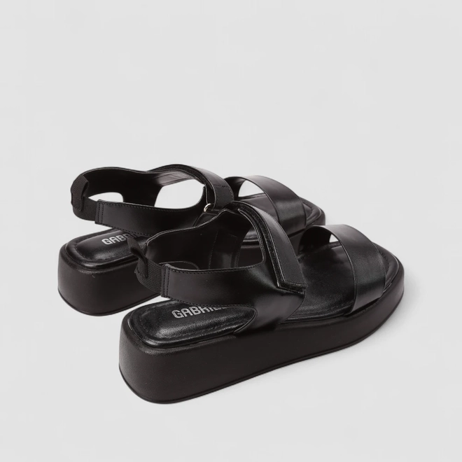 Sandália Feminina Gabriela Flatform Ajustável Preto