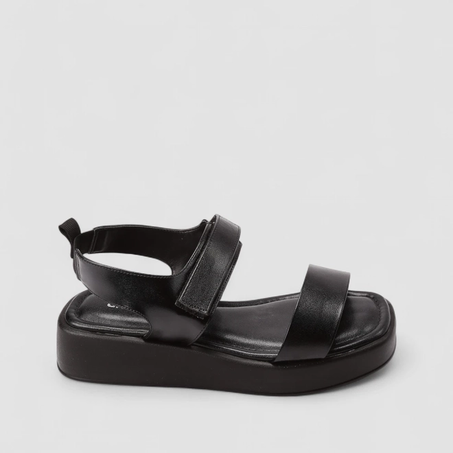 Sandália Feminina Gabriela Flatform Ajustável Preto
