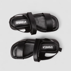 Sandália Feminina Gabriela Flatform Ajustável Preto