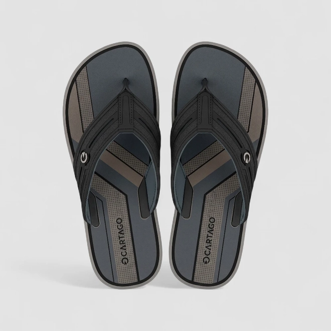 Chinelo Masculino Cartago Palermo III Preto E Cinza