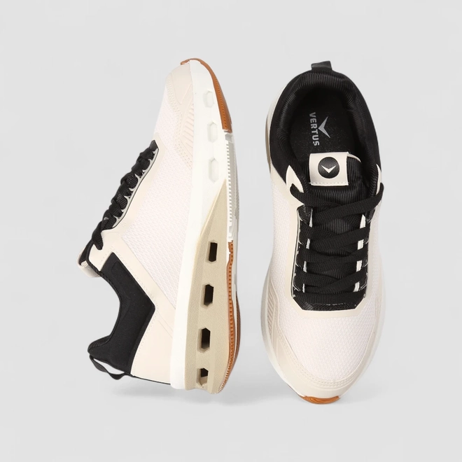 Tênis Esportivo Masculino Vertus Off White & Preto