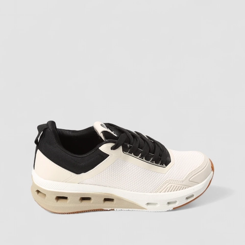 Tênis Esportivo Masculino Vertus Off White & Preto