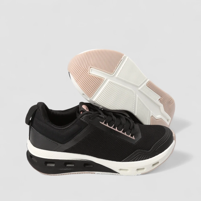 Tênis Esportivo Masculino Vertus Preto & Rosa