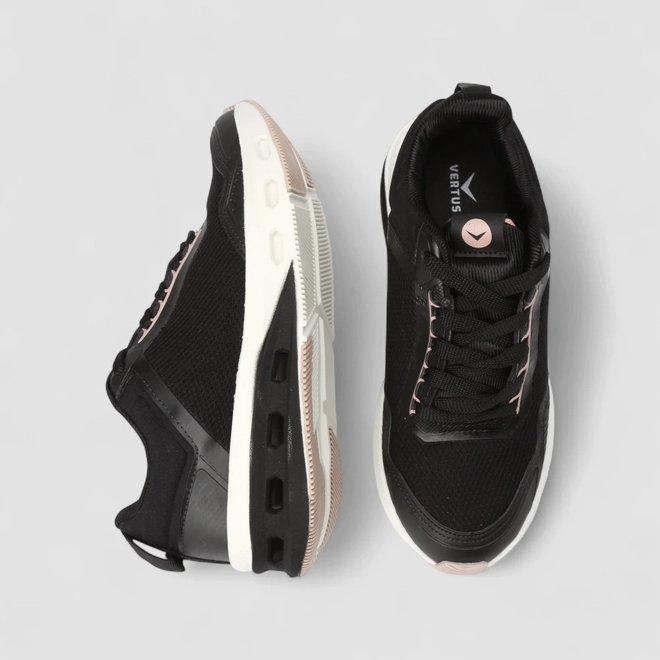Tênis Esportivo Masculino Vertus Preto & Rosa
