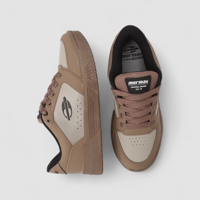 Tênis Casual Masculino Mormaii Recortes Marrom