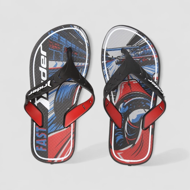 Chinelo Infantil Rider Street Preto & Vermelho
