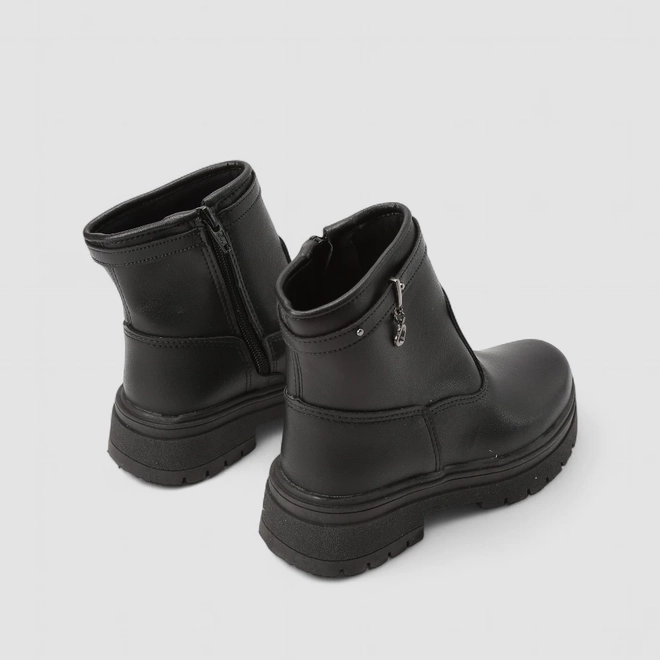 Bota Coturno Infantil Gabrielinha Pingente Coração Preto