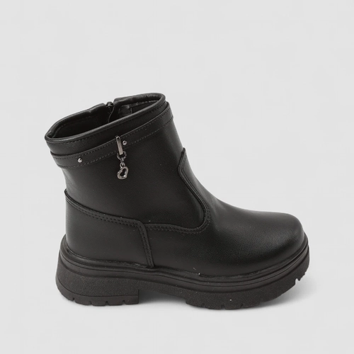 Bota Coturno Infantil Gabrielinha Pingente Coração Preto