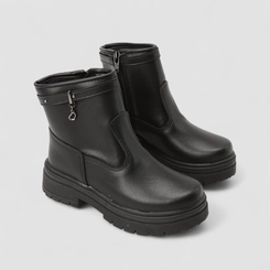 Bota Coturno Infantil Gabrielinha Pingente Coração Preto