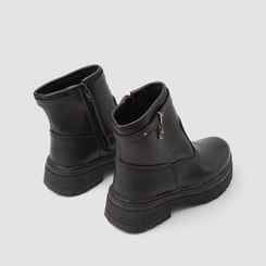 Bota Coturno Infantil Gabrielinha Pingente Coração Preto