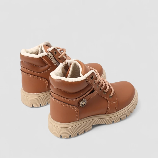 Bota Coturno Infantil Vertus Tratorada Caramelo