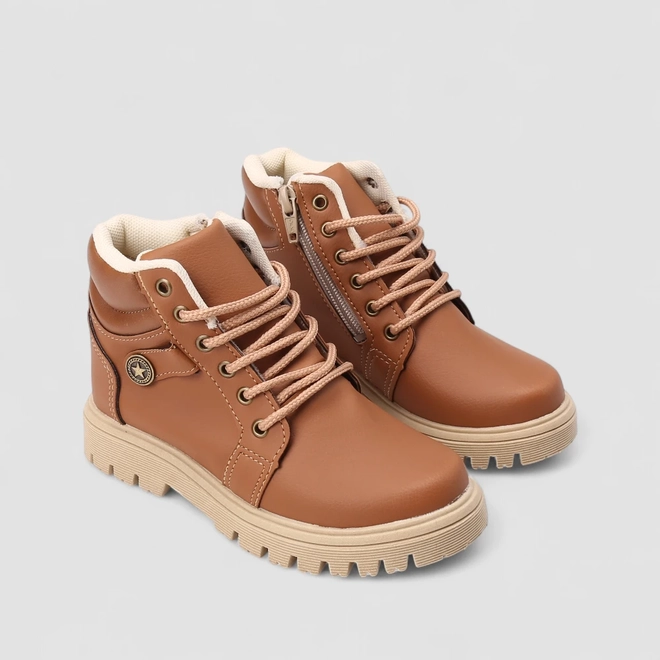 Bota Coturno Infantil Vertus Tratorada Caramelo