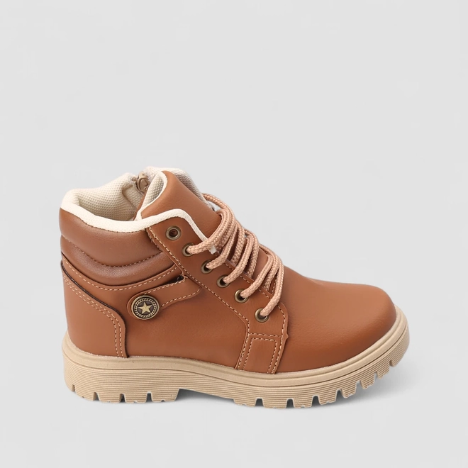 Bota Coturno Infantil Vertus Tratorada Caramelo