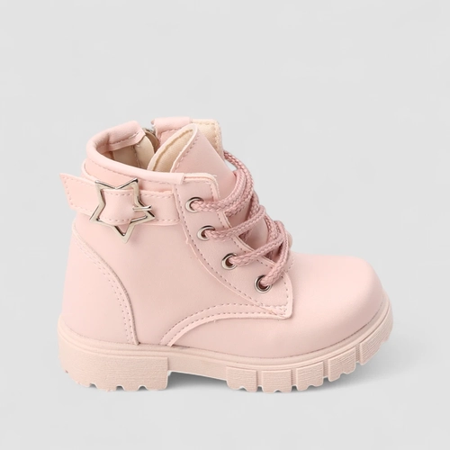 Bota Coturno Bebê Gabrielinha Detalhe Estrela Rosa