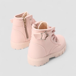 Bota Coturno Bebê Gabrielinha Detalhe Estrela Rosa