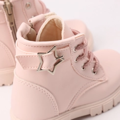 Bota Coturno Bebê Gabrielinha Detalhe Estrela Rosa