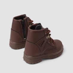 Bota Coturno Bebê Vertus Recorte Marrom