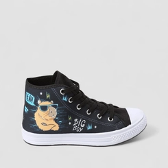 Tênis Casual Feminino Vertus Estampa Capivara Preto