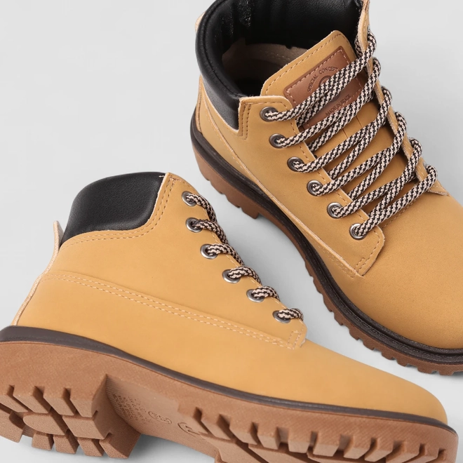 Bota Coturno Infantil Molekinho Tratorada Caramelo