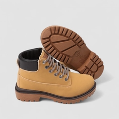 Bota Coturno Infantil Molekinho Tratorada Caramelo
