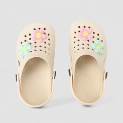 Babuche Infantil Gabrielinha Com Flores Off White