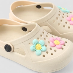 Babuche Infantil Gabrielinha Com Flores Off White