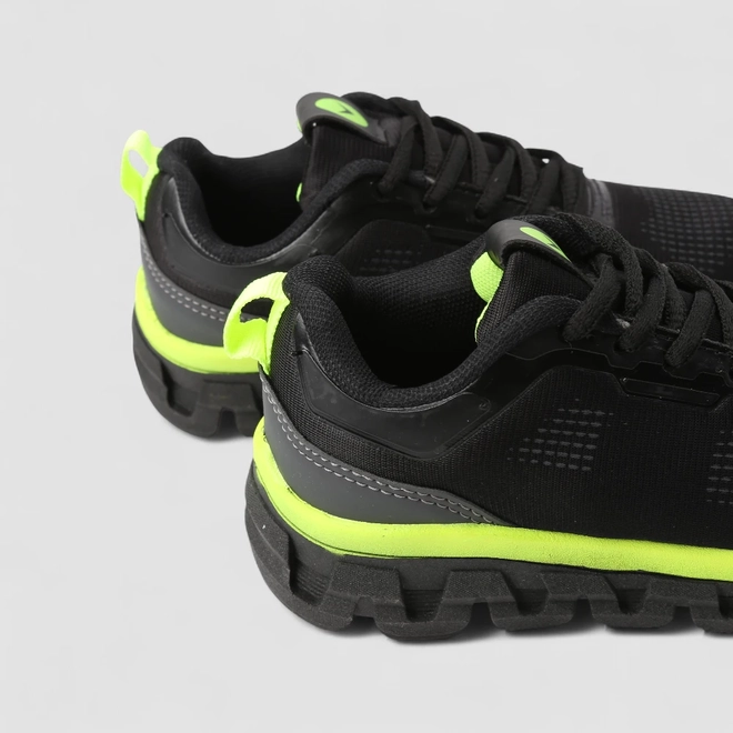 Tênis Esportivo Infantil Vertus Detalhe Neon Preto