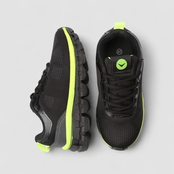 Tênis Esportivo Infantil Vertus Detalhe Neon Preto