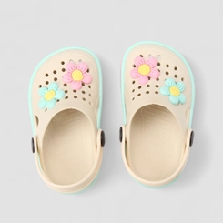 Babuche Bebê Gabrielinha Com Flores Off White