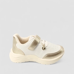 Tênis Casual Infantil Gabrielinha Coração Dourado Branco