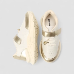 Tênis Casual Infantil Gabrielinha Coração Dourado Branco
