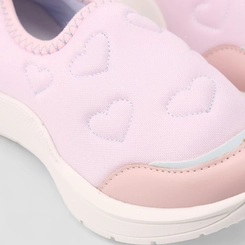 Slip On Infantil Gabrielinha Calce Fácil Detalhe Corações Rosa