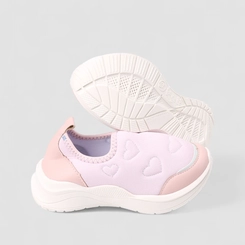 Slip On Infantil Gabrielinha Calce Fácil Detalhe Corações Rosa