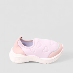 Slip On Infantil Gabrielinha Calce Fácil Detalhe Corações Rosa